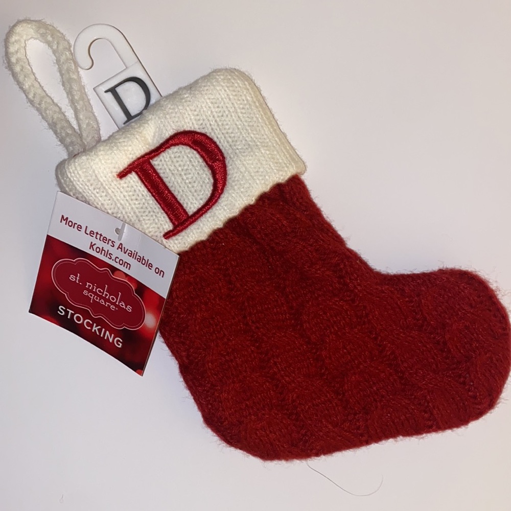 St. Nicholas Square (Kohl’s) cream & deep red knitted “Mini” Stockings C • B • D - Picture 7 of 16